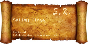 Sallay Kinga névjegykártya